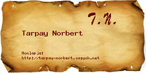 Tarpay Norbert névjegykártya