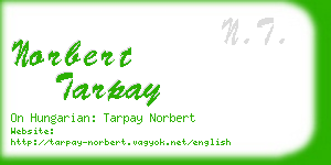 norbert tarpay business card